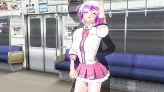 3D HENTAI Schoolgirl didn't Wear Panties on the Train (Part 1)
