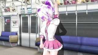 3D HENTAI Schoolgirl didn't Wear Panties on the Train (Part 1)