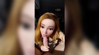 Big Eye Cartoon Babe Sucks my Dick and Gets Fucked!