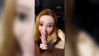 Big Eye Cartoon Babe Sucks my Dick and Gets Fucked!