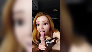 Big Eye Cartoon Babe Sucks my Dick and Gets Fucked!
