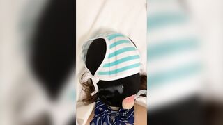 Japanese Boy, Cumshot on Missionary to Big Boobs Love Doll in Japanese Uniform