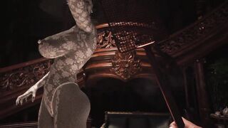 Resident Evil Village Lady Dimitrescu BDSM White Lace Body Stocking - Spanking - Extreme Jiggle