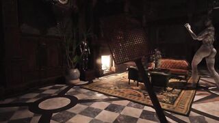 Resident Evil Village Lady Dimitrescu BDSM White Lace Body Stocking - Spanking - Extreme Jiggle