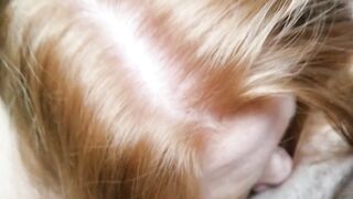 Redhead Sucks and Rides Reverse Cowgirl Homemade Amateur Blowjob Blue Eyes