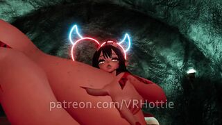 Sexy Red Devil Succubus Rides in POV Lap Dance in Sex Dungeon