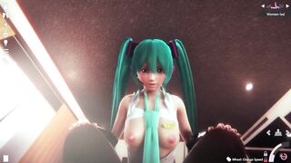 3D HENTAI POV Hatsune Miku Rides your Cock