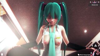 3D HENTAI POV Hatsune Miku Rides your Cock