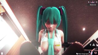 3D HENTAI POV Hatsune Miku Rides your Cock