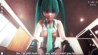 3D HENTAI POV Hatsune Miku Rides your Cock