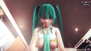 3D HENTAI POV Hatsune Miku Rides your Cock