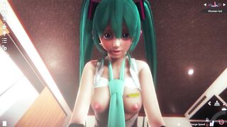 3D HENTAI POV Hatsune Miku Rides your Cock