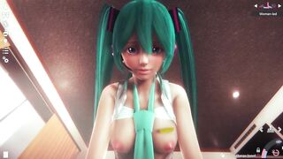 3D HENTAI POV Hatsune Miku Rides your Cock