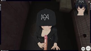 3D HENTAI POV Watch Dogs: Legion Girl Sucks your Dick in the Street