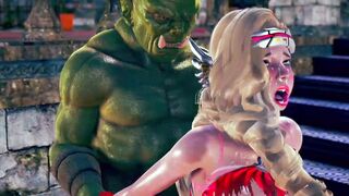 Justice Powerful  Battle to Darkness Goblin - 3d Hentai Animation