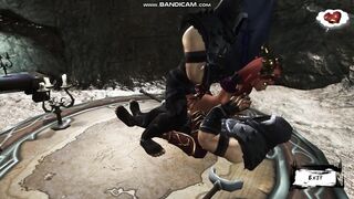 Two Ninjas Fucked a Girl from two Sides | World Warcraft