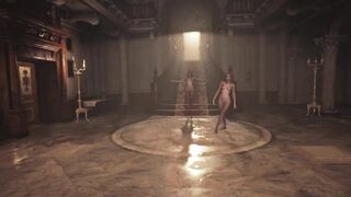 Resident Evil Village Lady Dimitrescu in White Corset Topless Bottomless - 3D Hentai