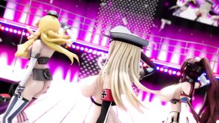 Mmd US-German-Japanese Big-breasted Battleship Bismarck can you Hold not to Cum? 3d Hentai