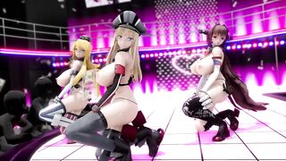 Mmd US-German-Japanese Big-breasted Battleship Bismarck can you Hold not to Cum? 3d Hentai