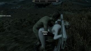 Porn with his Personal Maid at Night in the Parking Lot | Skyrim Sex Mods