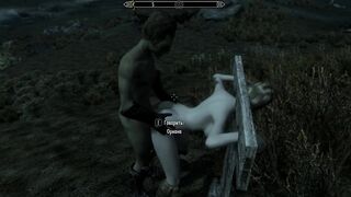 Porn with his Personal Maid at Night in the Parking Lot | Skyrim Sex Mods