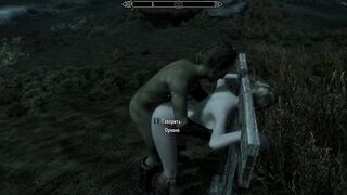 Porn with his Personal Maid at Night in the Parking Lot | Skyrim Sex Mods