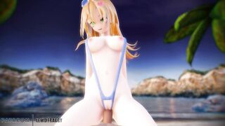 Yu Gi Oh! - Dark Magician Girl Fucked on the Beach [VR UNCENSORED HENTAI 4K