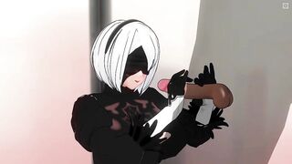 3D HENTAI 2B Jerks off your Cock Gently