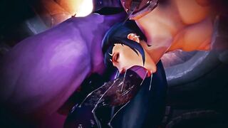 Sexy Human Swallows Huge Futa Draenei Cock