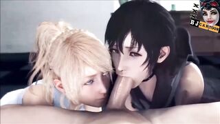 2 GIRLS BLOWJOB CUM SWALLOW 3some Finish Handjob Toon Blowjobs 3D POV Oralsex Anime Cum Mouth Hentai