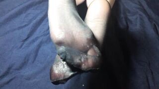 Nylon Socks. FootJob