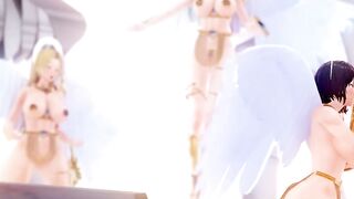 Crossing Lust Part 2 - Hentai Angel Kassandra and Ahri BLowjob!!