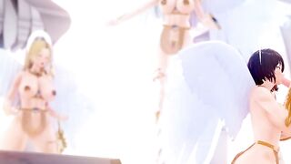Crossing Lust Part 2 - Hentai Angel Kassandra and Ahri BLowjob!!
