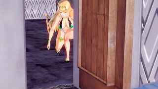 Morag, Mythra and Pyra's Obligatory Gangbang Leave at the Radiant Beach in Xenoblade Chronicles 2