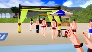Morag, Mythra and Pyra's Obligatory Gangbang Leave at the Radiant Beach in Xenoblade Chronicles 2