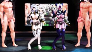 MMD R18 Ghost Mercy SEX Dance with KOS-MOS and T-elos 3D Hentai