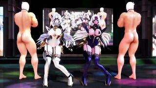 MMD R18 Ghost Mercy SEX Dance with KOS-MOS and T-elos 3D Hentai