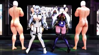 MMD R18 Ghost Mercy SEX Dance with KOS-MOS and T-elos 3D Hentai