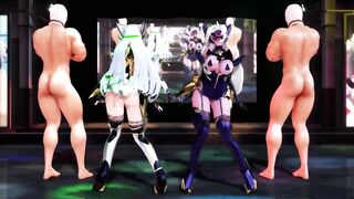 MMD R18 Ghost Mercy SEX Dance with KOS-MOS and T-elos 3D Hentai