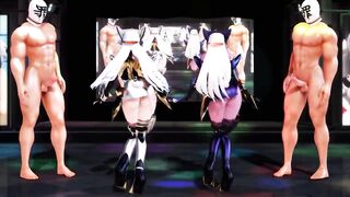 MMD R18 Ghost Mercy SEX Dance with KOS-MOS and T-elos 3D Hentai