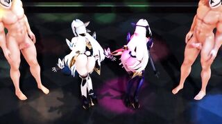 MMD R18 Ghost Mercy SEX Dance with KOS-MOS and T-elos 3D Hentai
