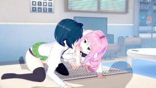 Katawa Shoujo — Misha and Shizune Threesome(3d Hentai)