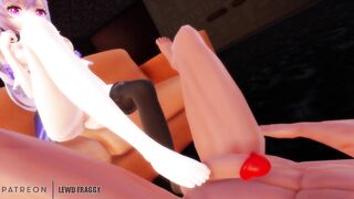 Genshin Impact - Keqing Nylon Footjob [UNCENSORED HENTAI 4K]