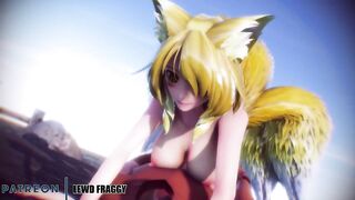 Touhou - Busty Ran Yaukumo Beach Pussygrind & Cowgirl