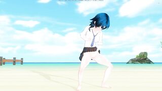 3D HENTAI Schoolgirl on the Beach after School
