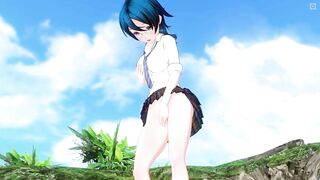 3D HENTAI Schoolgirl on the Beach after School