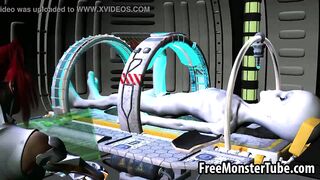 3D redhead sucks cock and gets fucked by an alien