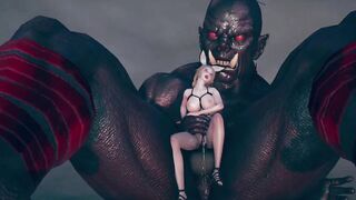 Big Ork Fuck with Beautiful Girl