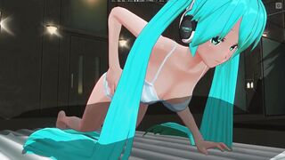 3D HENTAI Hatsune Miku Jerks off your Cock by the Pool