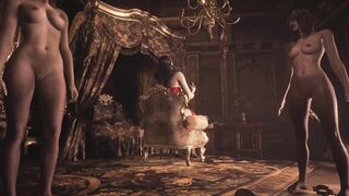 Resident Evil Village Lady Dimitrescu in Red Corset Topless Bottomless - 3D Hentai